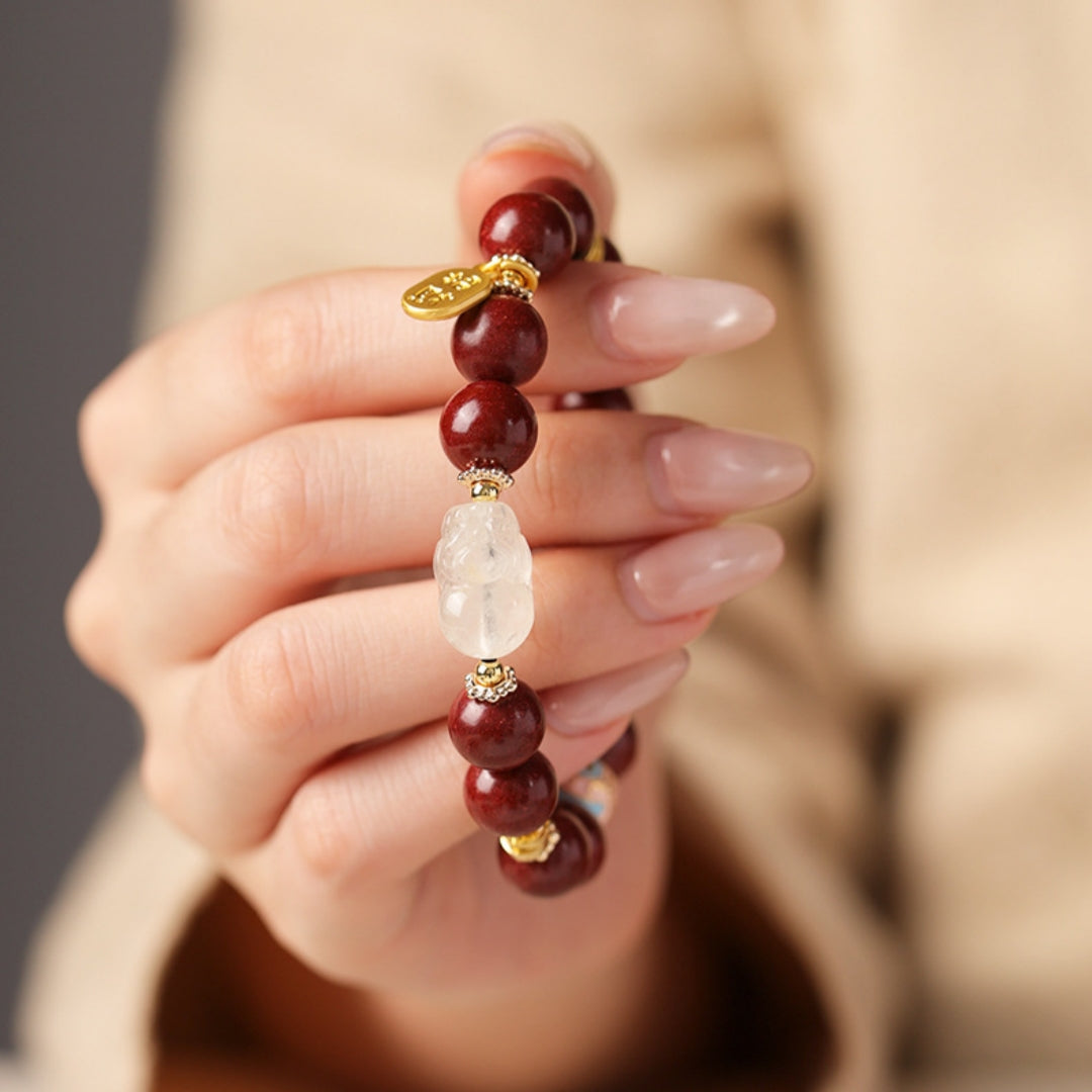 The Imperial Alchemist: Hand-Kneaded Scented Beads & Citrine Pi Xiu Bracelet