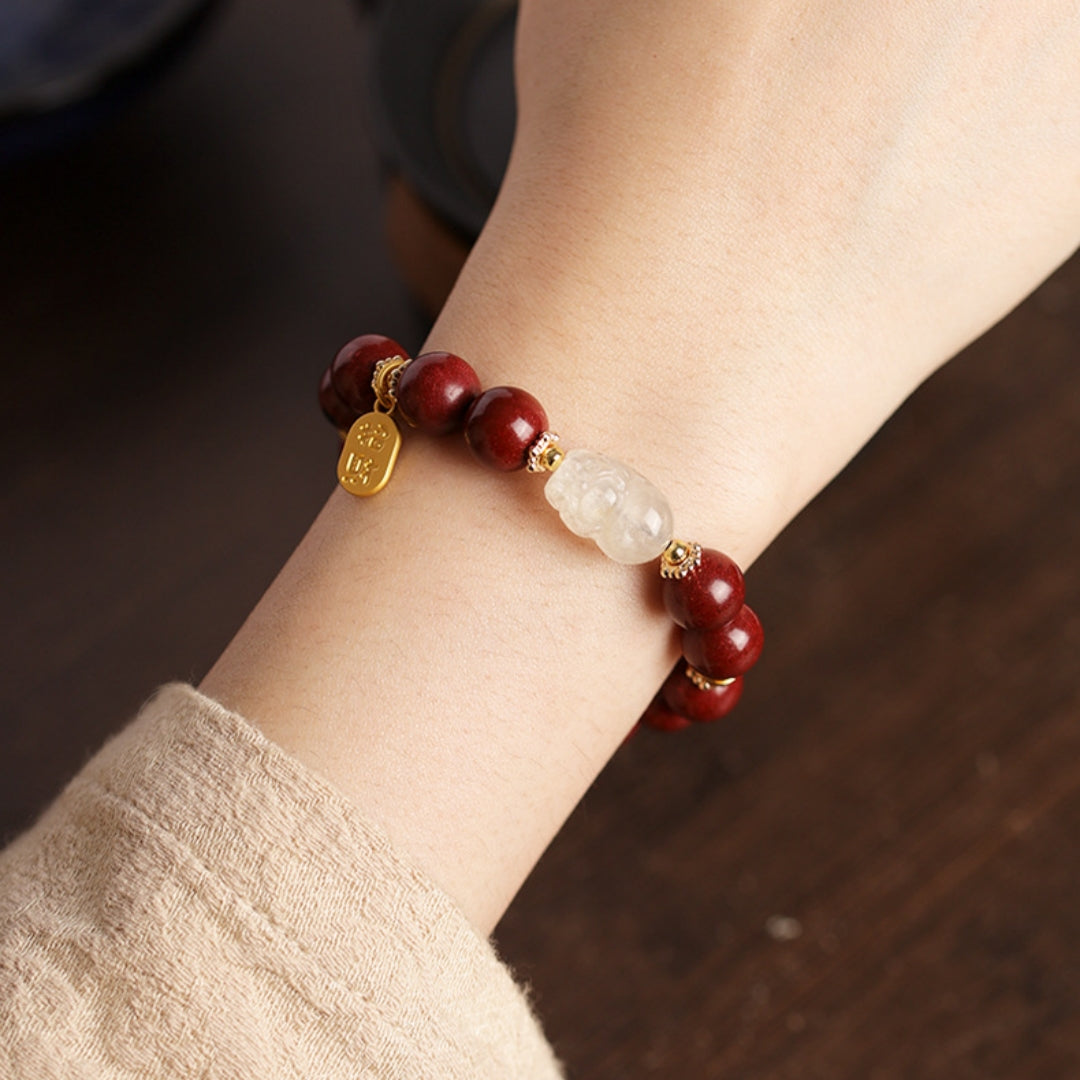 The Imperial Alchemist: Hand-Kneaded Scented Beads & Citrine Pi Xiu Bracelet