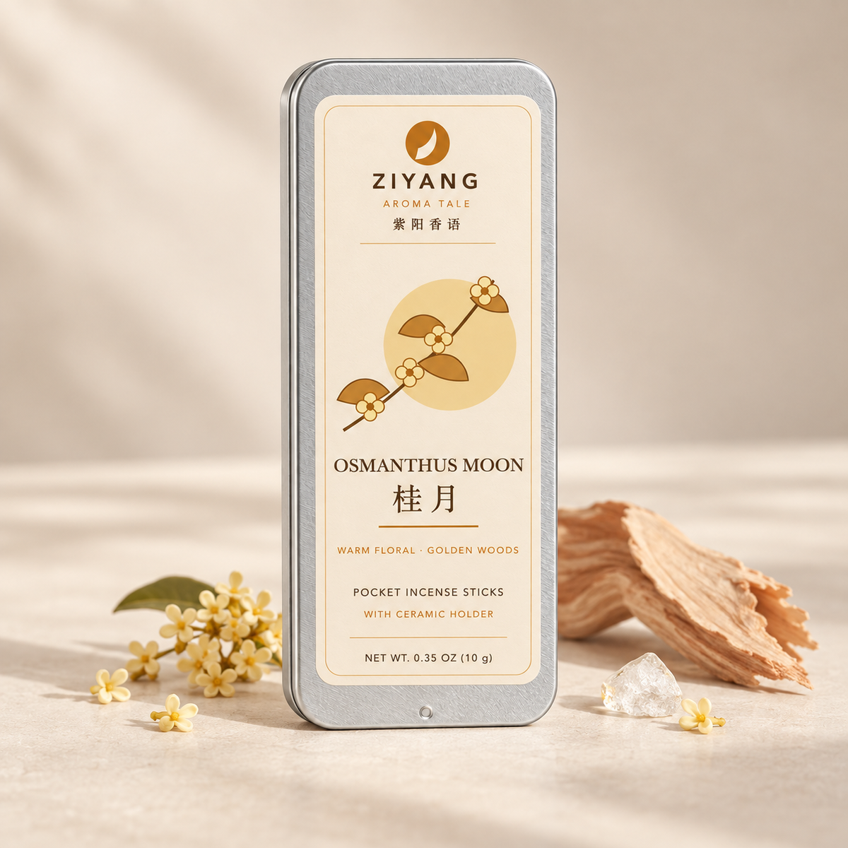 Osmanthus Moon warm floral and golden woods scent ingredients