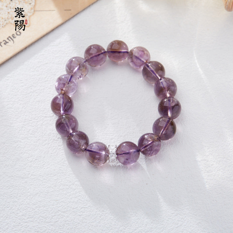 Nine Purple Fire Luck Bracelet – Amethyst Purple Phantom Crystal | Elegant Handmade Energy Bracelet for Women