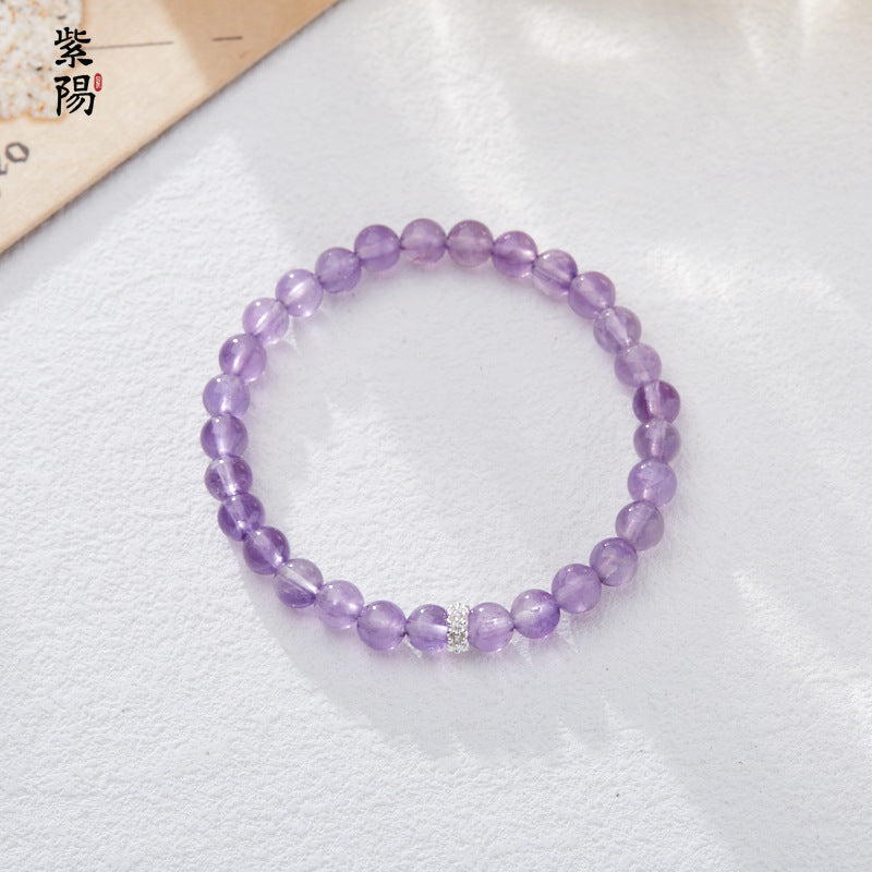 Nine Purple Fire Luck Bracelet – Amethyst Purple Phantom Crystal | Elegant Handmade Energy Bracelet for Women