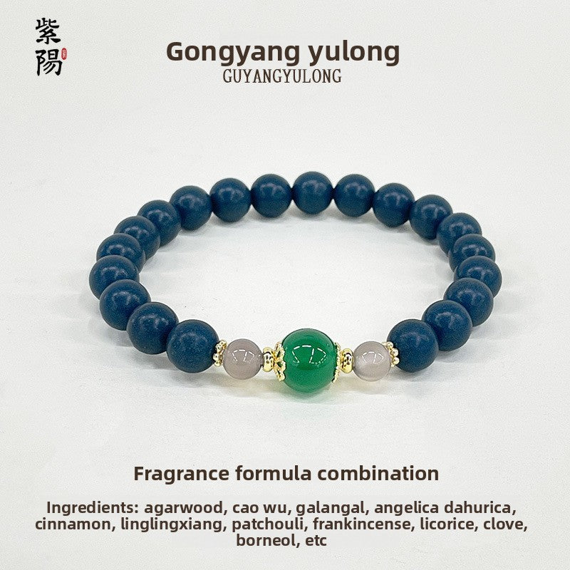 Natural traditional Chinese medicine Hexiang beads bracelet blue pharmacist design bracelet