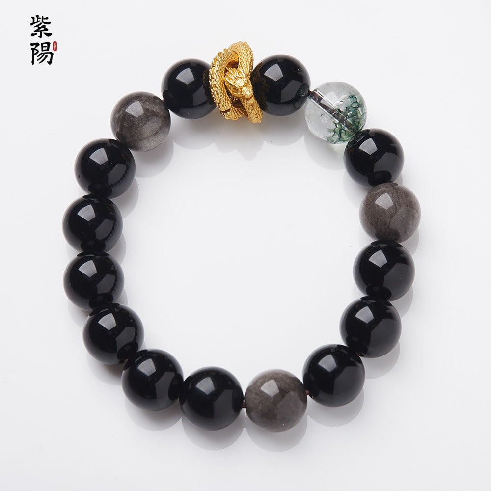 Nine Purple Fire Luck Bracelet – Amethyst Purple Phantom Crystal | Elegant Handmade Energy Bracelet for Women