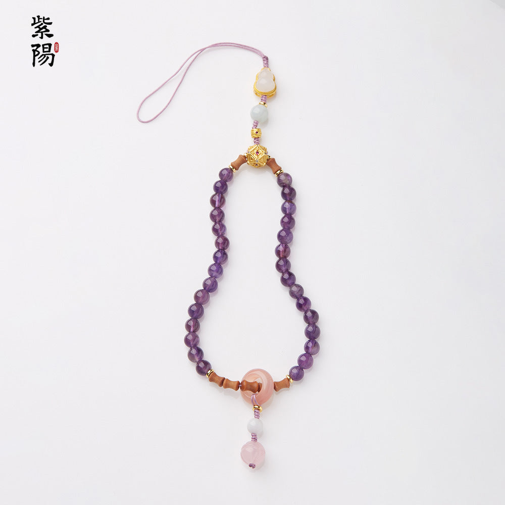 Nine Purple Fire Luck Bracelet – Amethyst Purple Phantom Crystal | Elegant Handmade Energy Bracelet for Women