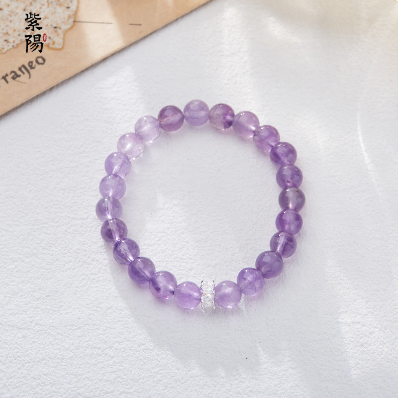 Nine Purple Fire Luck Bracelet – Amethyst Purple Phantom Crystal | Elegant Handmade Energy Bracelet for Women
