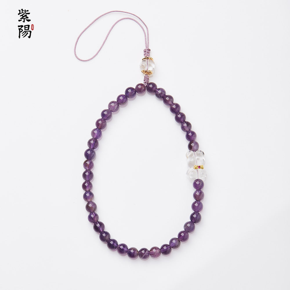 Nine Purple Fire Luck Bracelet – Amethyst Purple Phantom Crystal | Elegant Handmade Energy Bracelet for Women