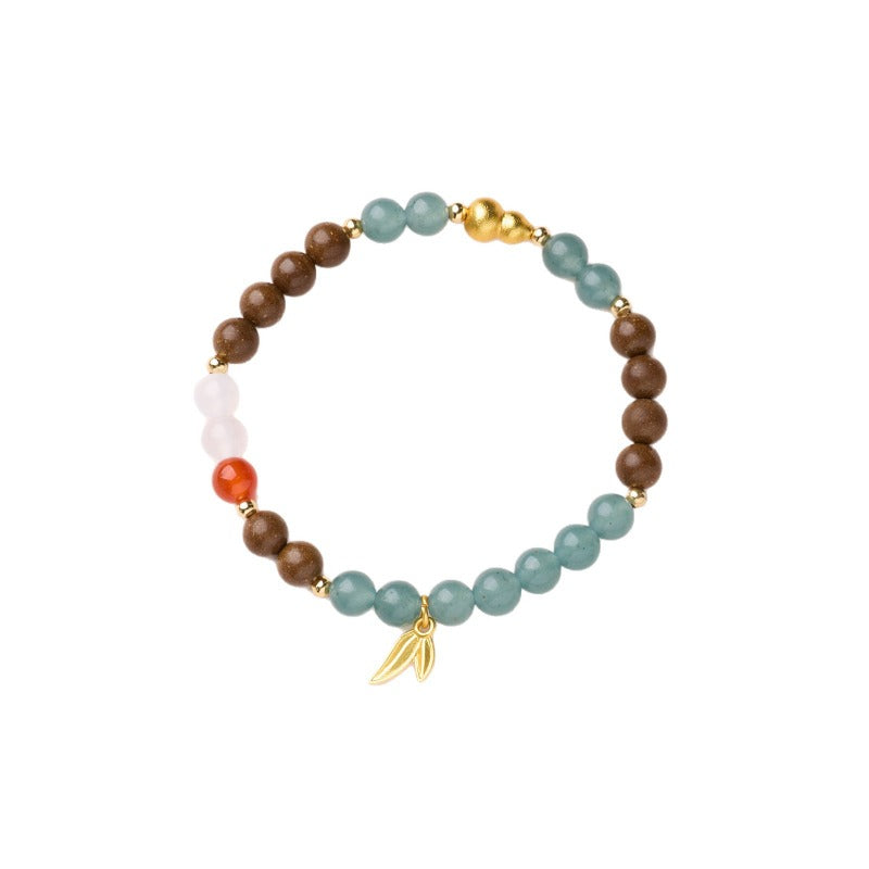 Pear Tent Fragrance Traditional Chinese Medicine Hexiang Bead Bracelet New Chinese Natural Blue Water Jade Gourd Passepartout Medicinal Fragrance Bracelet