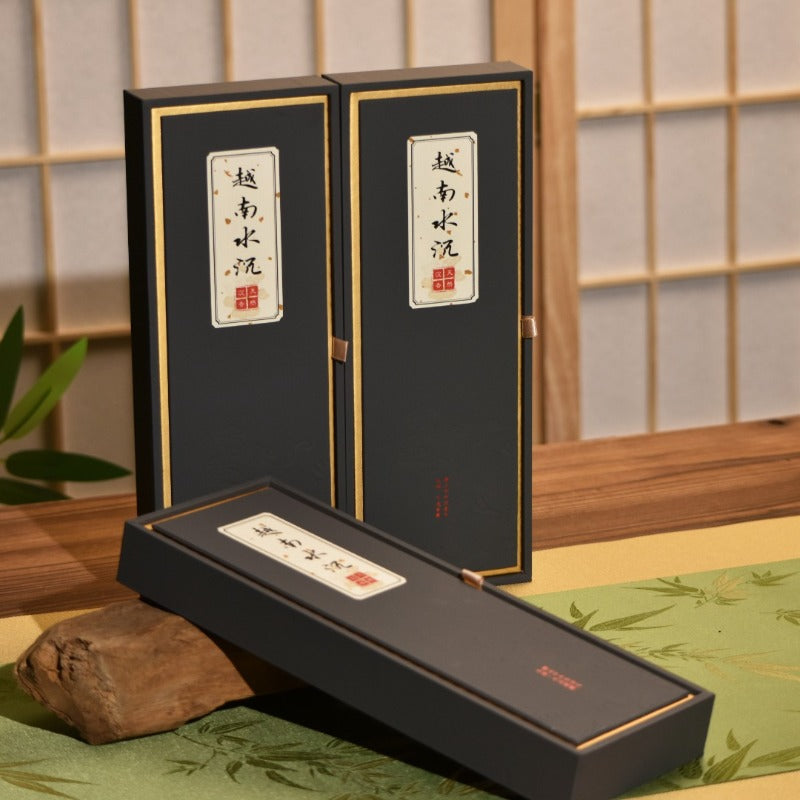 Vietnam sinking Hainan pear sandalwood double tube gift box indoor home wood Chinese incense gift incense gift