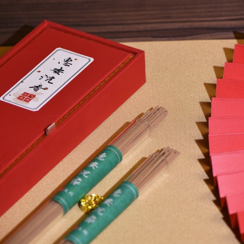 Vietnam sinking Hainan pear sandalwood double tube gift box indoor home wood Chinese incense gift incense gift