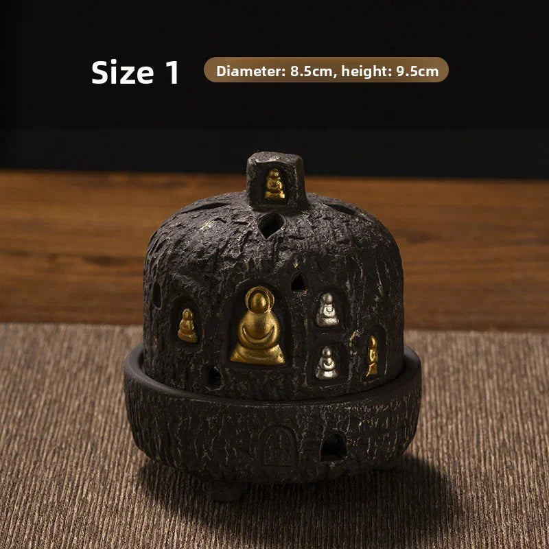 Dunhuang Zen Purple Clay Incense Burner | Gourd Aromatherapy Plate Holder