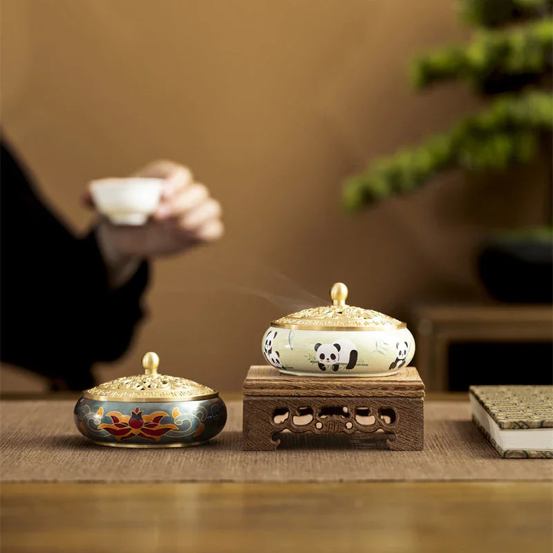 Golden Lotus Copper Incense Burner | Handcrafted Incense Set & Seal Tool