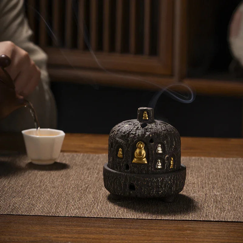 Dunhuang Zen Purple Clay Incense Burner | Gourd Aromatherapy Plate Holder