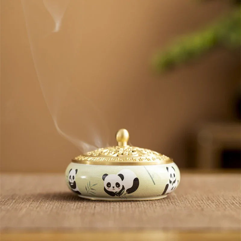 Golden Lotus Copper Incense Burner | Handcrafted Incense Set & Seal Tool