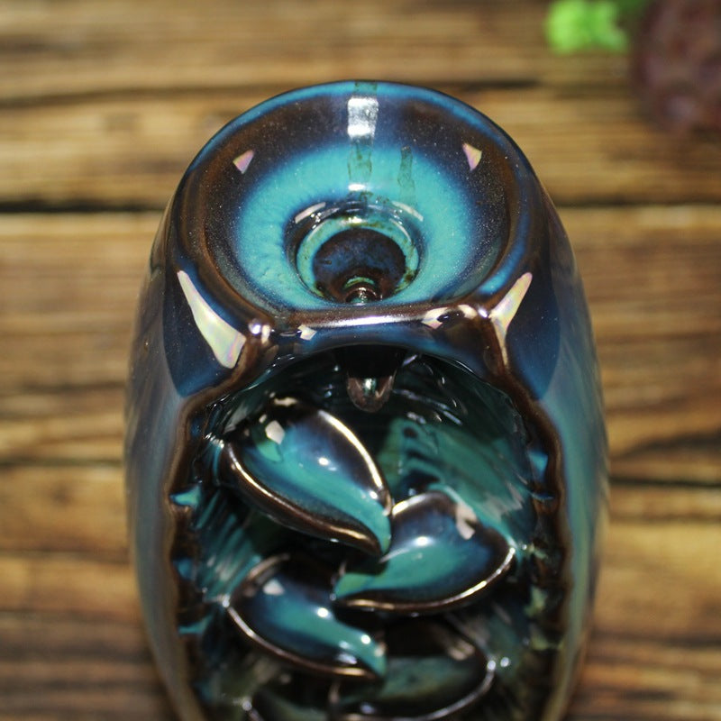 Backflow incense burner alpine flowing water creative ornament left and right sandalwood burner household indoor tower incense burner