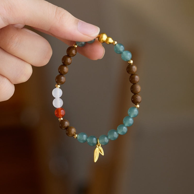 Pear Tent Fragrance Traditional Chinese Medicine Hexiang Bead Bracelet New Chinese Natural Blue Water Jade Gourd Passepartout Medicinal Fragrance Bracelet