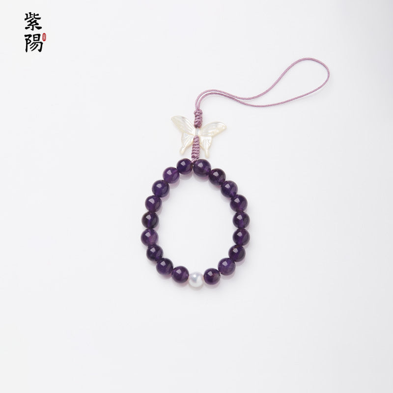 Nine Purple Fire Luck Bracelet – Amethyst Purple Phantom Crystal | Elegant Handmade Energy Bracelet for Women