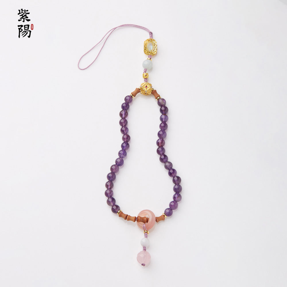 Nine Purple Fire Luck Bracelet – Amethyst Purple Phantom Crystal | Elegant Handmade Energy Bracelet for Women