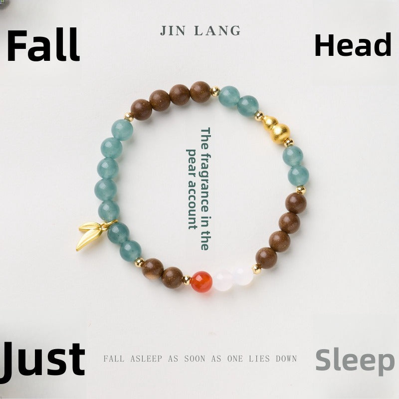 Pear Tent Fragrance Traditional Chinese Medicine Hexiang Bead Bracelet New Chinese Natural Blue Water Jade Gourd Passepartout Medicinal Fragrance Bracelet