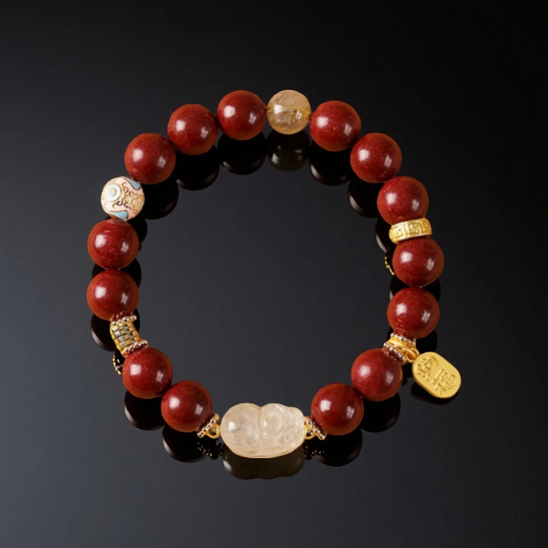 The Imperial Alchemist: Hand-Kneaded Scented Beads & Citrine Pi Xiu Bracelet