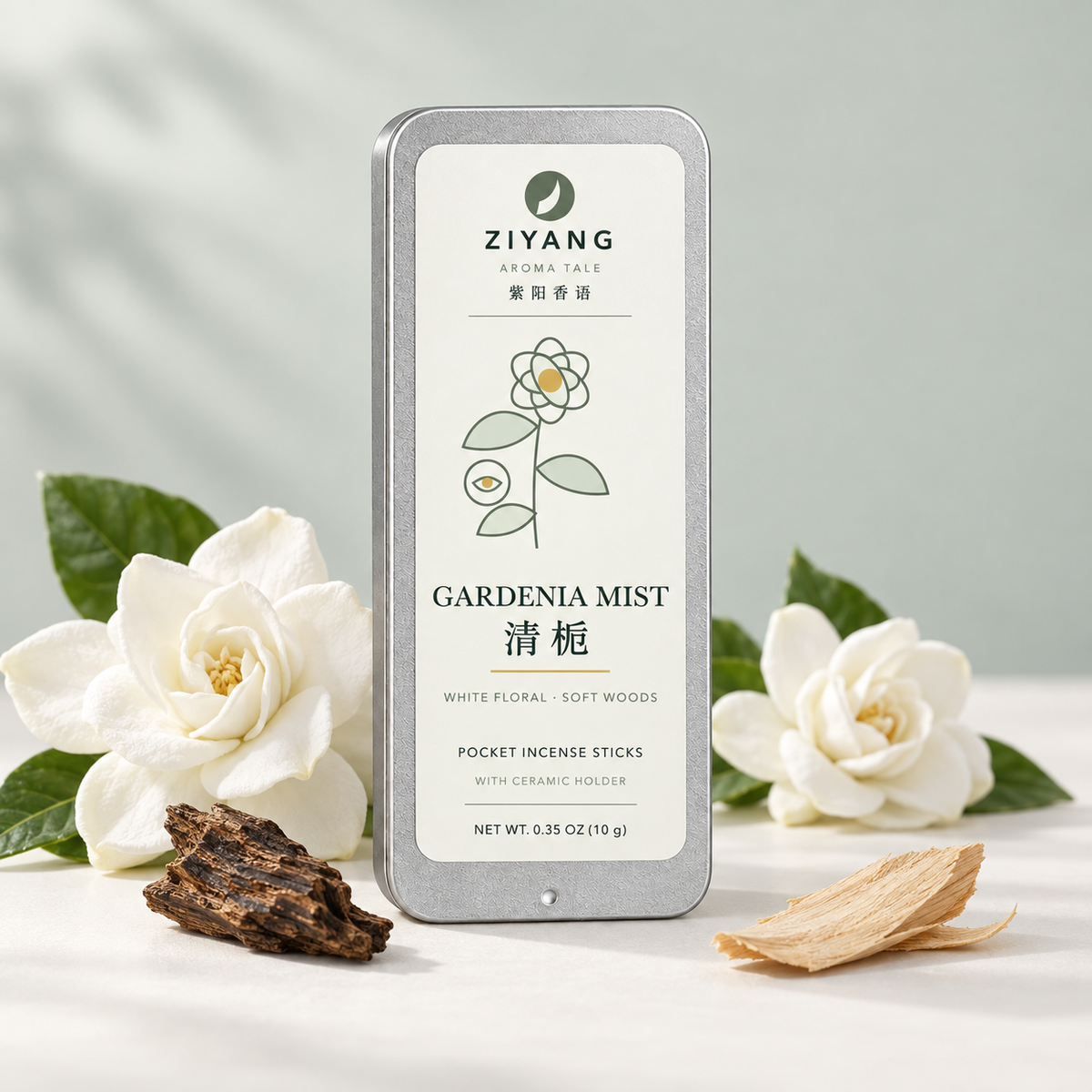 Gardenia Mist white floral and soft woods scent ingredients
