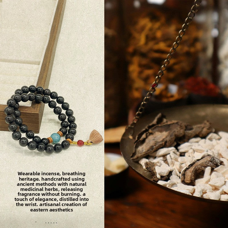 Handmade ancient method Hexiang bead bracelet, natural and long-lasting medicinal fragrance, Wenwan traditional Chinese medicine bracelet.