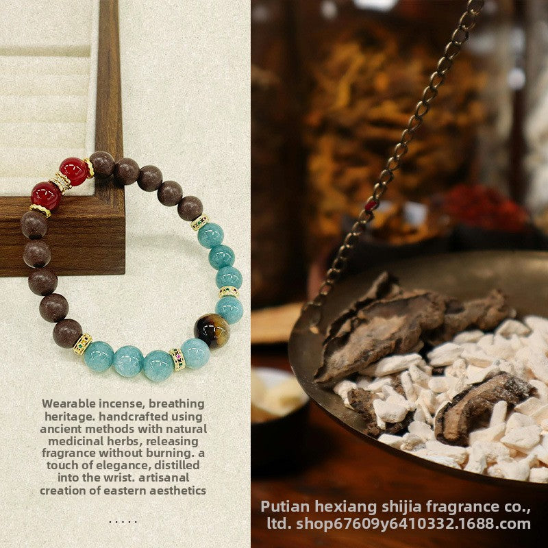 Chinese herbal medicine Hexiang beads bracelet, naturally processed Chinese medicine bracelet, refreshing and refreshing