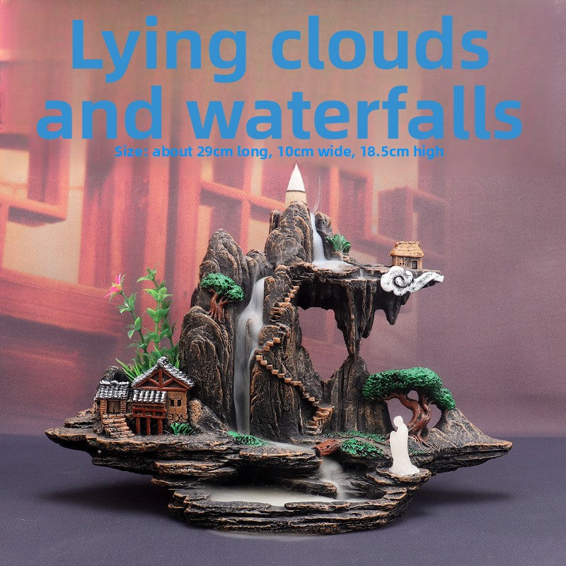 Flowing Clouds Backflow Incense Burner – Ceramic Feng Shui Ornament