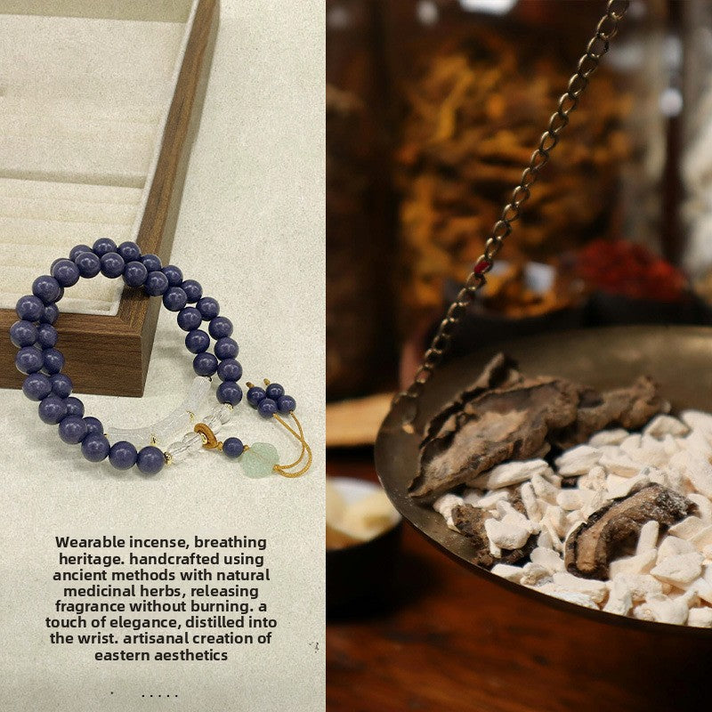 Ziqi Donglai Ancient Method Hexiang Bead Bracelet DIY Original Design Double Circle Traditional Chinese Medicine Bracelet