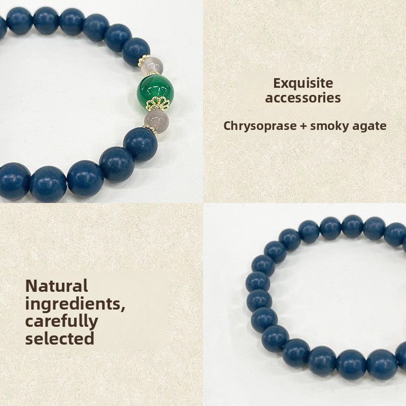 Natural traditional Chinese medicine Hexiang beads bracelet blue pharmacist design bracelet