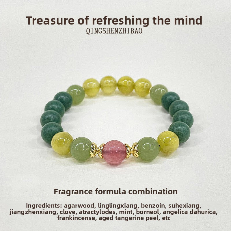 Natural traditional Chinese medicine Hexiang beads bracelet purifies the air and freshens the taste Wenwan fragrant beads