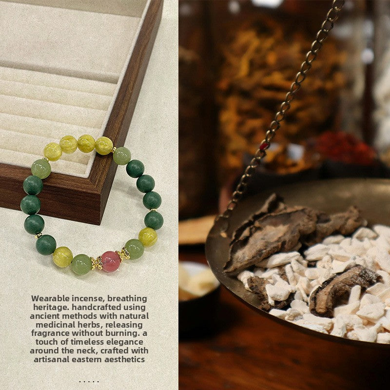 Natural traditional Chinese medicine Hexiang beads bracelet purifies the air and freshens the taste Wenwan fragrant beads