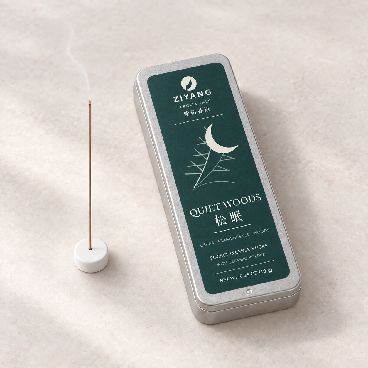 Pocket incense and ceramic holder for an everyday fragrance ritual